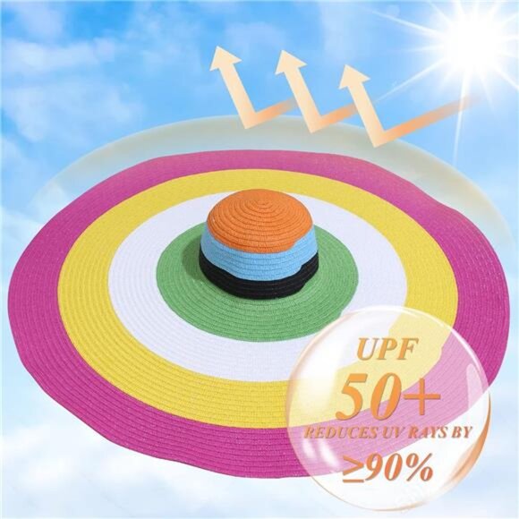 Women\'s Oversized Sun Straw Ha UPF 50+ Floppy Wide Brim Summer Hat main image 5